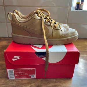Boys size 4Y Nike Court Borough Low 2 (Wheat)